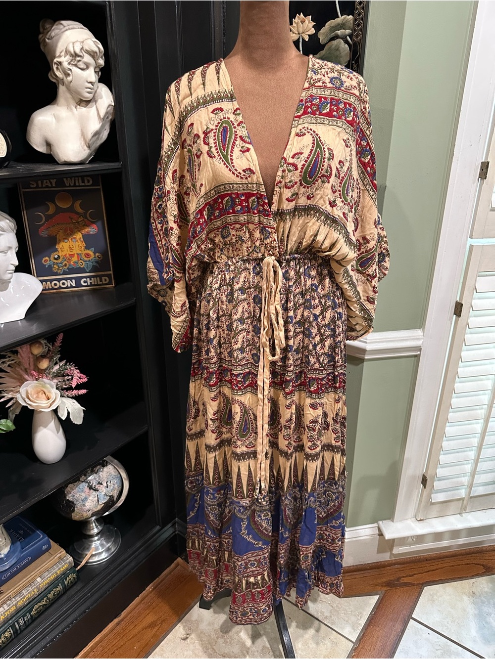 Stone Market Boho Paisley Maxi Kaftan – Free Size (NWT)